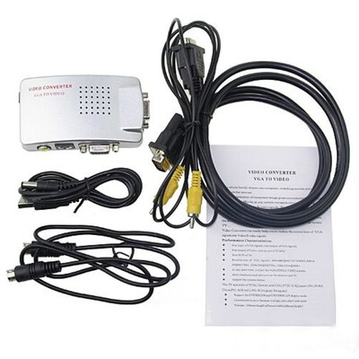 

Plastics Converter Adapter VGA to RCA AV Signal Fashion Silvery PC 22*15*6cm Hot