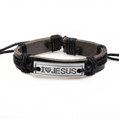 

2018 Новая религия Ювелирные изделия Кристиан I Love Jesus Alloy Bracelet