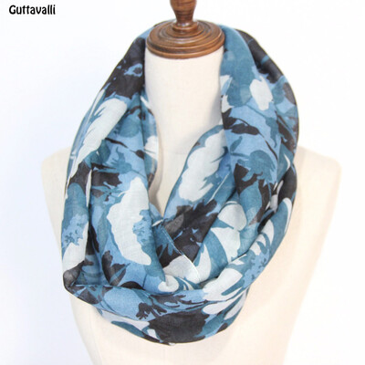 

Guttavalli Women Galsang Flowers Print Кольцо шаль полосы Снежинка петля шарф Зима Мун Цветочные Шеврон Отделение Бесконечность Шарфы