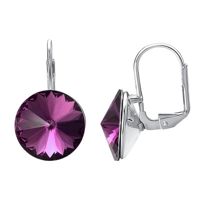

Yoursfs Round Crystals Hoop Earrings For Women Leverback Earring Wedding Party Gifts