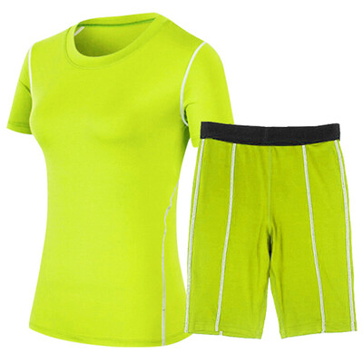

A Suit Yoga Set Short T-Shirt Shorts Sportswear Gym Tracksuits Running Sets