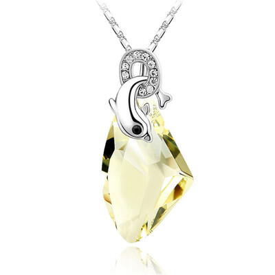 

Statement Necklaces & Pendants Dolphin Crystals from Swa Elements Necklace for Women Female Chain Collar Collier Femme