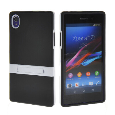 

MOONCASE Мягкие гибкие силиконовый гель ТПУ кожи с Kickstand чехол для Sony Xperia Z1 Черный