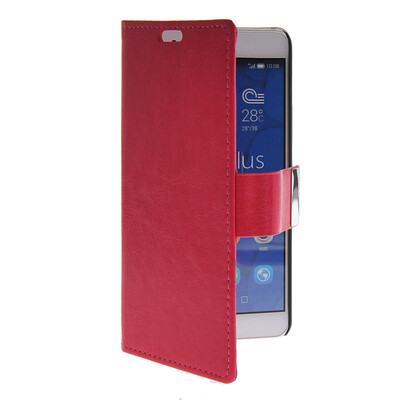 

MOONCASE Slim Leather Side Flip Wallet Card Slot Pouch with Kickstand Shell Back чехол для Huawei Honor 6X Hot pink