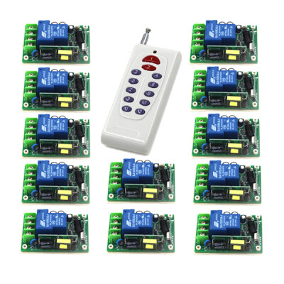 

MITI RF Wireless Remote Control Switch Transmitter&12Receiver 85V-280V 1CH for Light/LED/Lamp Applicance Toggle Momentary