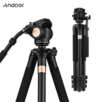 

Andoer 70inch Professional Heavy Duty Aluminum Alloy Video Camera Tripod with Fluid Drag Head for Canon Nikon Sony DSLR Camera Cam