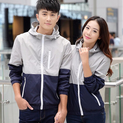 

Unisex Couple Fashion Long Sleeve Contraste Color Zipper Sun Protection Jacket