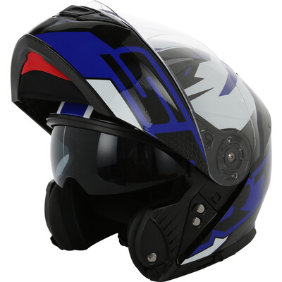 

YOHE 950 eternal double lens electric motorcycle helmet full face helmet men&women summer sunscreen half-covered open face helmet black blue Dodge L code