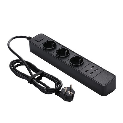 

WIFI Power Strip 3AC Interface 4 USB Charging Port AC 100-250V 2500W Supported Smart Intelligent Cell Phone App Control Timing V