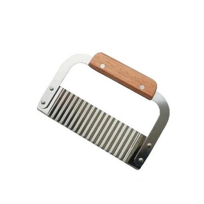 

Wooden handle Potato knife wavy potato slicer Serrated Blade fruit vegetable potato chips fry cutter Chopper Kitchen Accessories