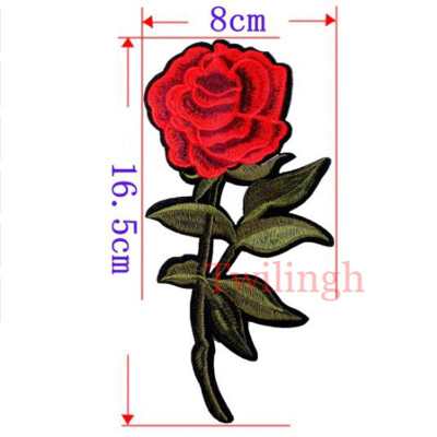 

1 Pcs Big 3D Patches Sew-on Flower Patch Embroidery Sequin Motif Red Rose Applique Garment Women DIY Clothes Sticker Wedding