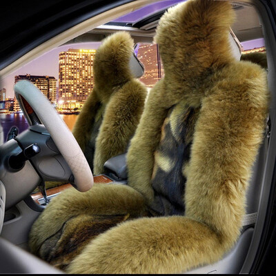 

Universal Pure Natural Wolf Skin Seat Cover 100 Wolf Skin Winter Car Cushion5 Seats Whole Vehicle Cover WSCS02