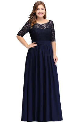 

Long Evening Lace Dress A-line Chiffon Party Gown Formal Party Lace Dresses Mother Of The Bride Gown Plus Size Dress