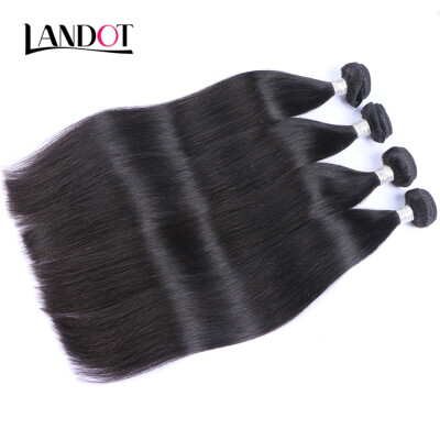 

9A Indian Virgin Hair Straight 100 Unprocessed Human Hair Weaves 4 Bundles Natural Black Color Indian Remy Hair Extensions Thick