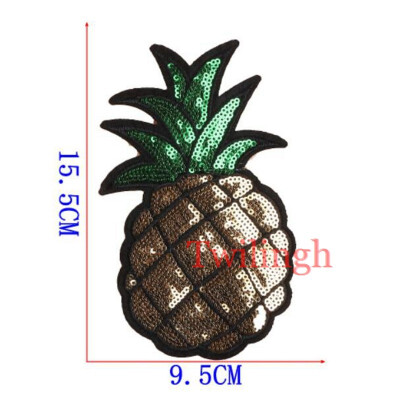 

twilingh Patches Sewing Iron-On Accessories Big Fruit Embroidered Sequined Patches For Clothing