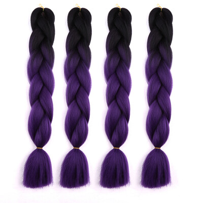

63 Colors 4 piecelot Synthetic 2T3T4T High Temperature Fiber Ombre Braiding Hair 24 inch Jumbo Braids Hair Extensions