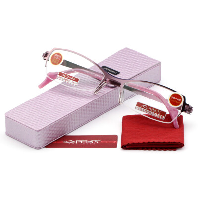 

Sunset red reading glasses Ms. stainless steel frame PC dual light high lens sheet AX5111 200 degrees