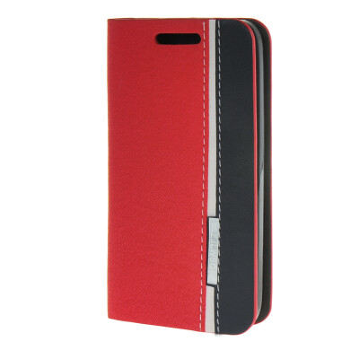 

MOONCASE Case for WIKO Sunset Case Minimalist style Leather Card Wallet Flip Slot Bracket Back Cover Red