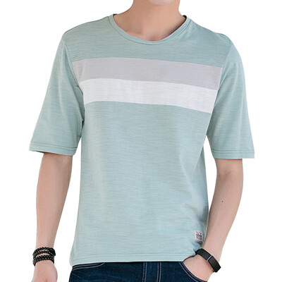 

Damaizhang Brand Summer Cool Mens Short Sleeve Shirt Solid Color England Style T-shirt Loose Man Tshirt