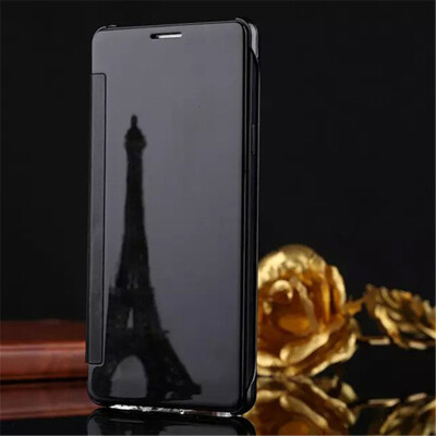 

Huawei P8 LiteP9 LiteP10 Lite Luxury Mirror View Mirror PU Cover Flip Smart Clear Window Phone Case