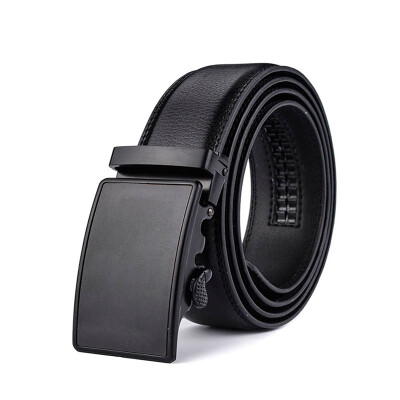 

XHtang Mens Belt Genuine Leather Automatic Buckle belt For Waistband Ratchet Strap Black Leather Belt Designer Belt For Jeans Gift