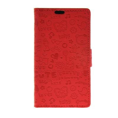 

MOONCASE Cute Little Witch Leather Side Flip Wallet Card Holder Stand Pouch ЧЕХОЛ ДЛЯ Sony Xperia E4 Red