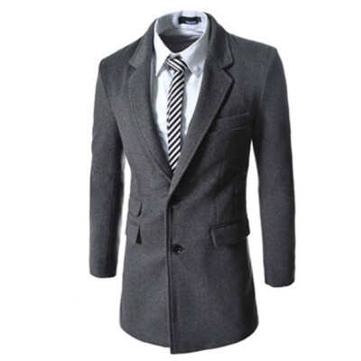 

Zogaa Autumn And Winter New Men's Wool Coat Single-Breasted Double Pocket