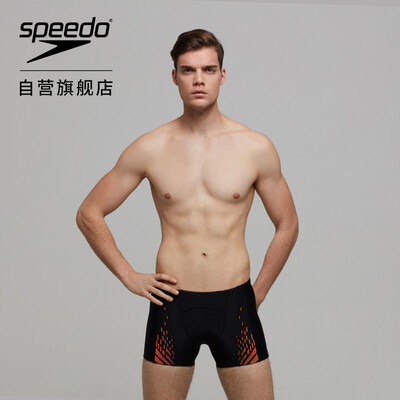 

Speedo Fit speed ratio swimming fitness series soft&light fit fit comfortable anti-chlorine quick-drying mens boxer shorts 811443C138 black orange 36