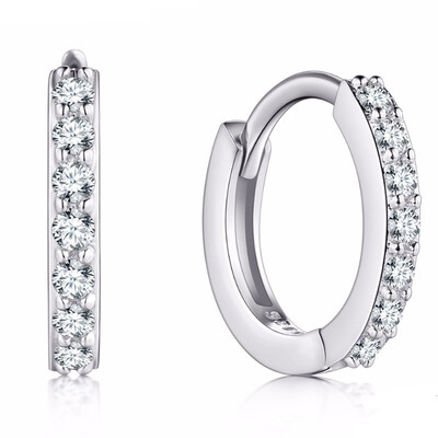 

Small Hoop Earrings Vintage Fashion Jewelry For Women Clear Cubic Zirconia Earrings Accessories WHEB152