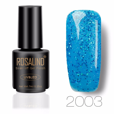 

ROSALIND Gel 1S 7ML Color Diamond Series Glitter Nail Gel Polish UV LED Soak-Off Nail Art Base Top Coat Needed gel lacquer
