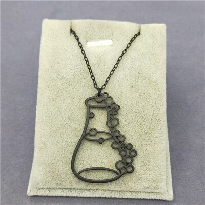 

New Trendy Erlenmeyer Flask Necklace Potion Bottle Chemistry Laboratory Graduation Gift Conical Flask Pendant Necklace Women