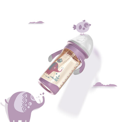 

Babycare baby bottle wide caliber anti-flatulence newborn ppsu fall-resistant baby bottle 9010 Jungle elephant - 260ml