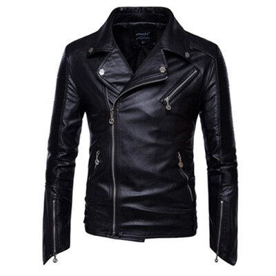 

Hot High Quality New Spring Fashion Leather Jackets Men Mens Leather Jacket Brand Motorcycle Leather Jackets