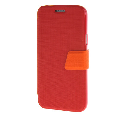 

MOONCASE Side Flip Hard board Slim Leather Bracket Window Case Cover for Samsung Galaxy S5 Mini Red