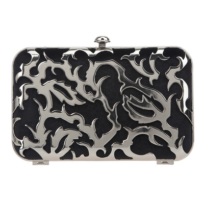 

Fawziya Velvet Metal Hollow Design Evening Handbags And Clutches for Women