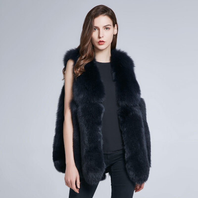 

Furry vest fox fur coat natural fur coat womens jacket winter fur coat natural fur vest warm fashion 2018 new discount sale