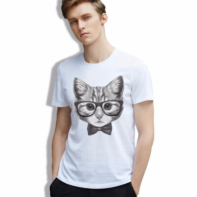 

Retro Pattern Men T-shirt 3D Print Vintage Cats Animal Tees Sketch Cool Hipster Cotton Male clothes