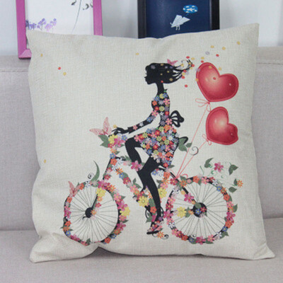 

Cntomlv Flower Butterfly Girl Cushion Cover Cotton Linen Pillow Case Throw Wedding Decorative Pillowcase Cushion Covers