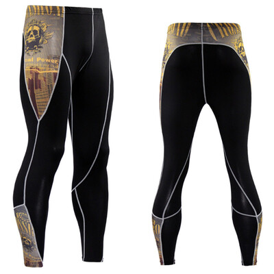 

New Fashion Mens Compression Pants 3D Print Quick Dry Skinny Leggings Tights Fitness MMA Pants Stitching Tousers