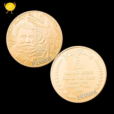 

Man with legendary challenge commemorative coin Kelly Edward gold-plated coin metal copy coin Collectibles