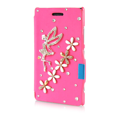 

MOONCASE Luxury Flower Crystal Leather Side Flip Wallet Pouch ЧЕХОЛ ДЛЯ Nokia Lumia 925