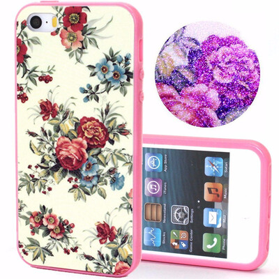 

Силиконовый чехол цветочный для iPhone 5 5S