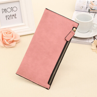

Wallet New Lady Long Matte Leather zipper female purse Cards Holder Clutch bag