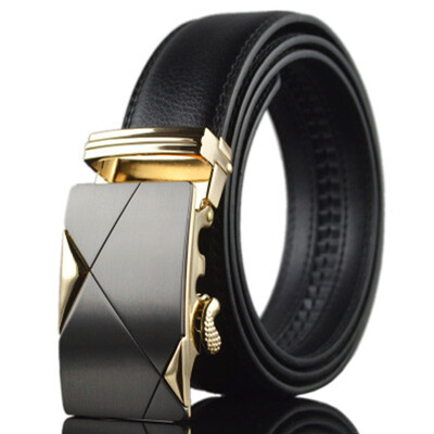 

MenS Genuine Leather Belt Ceinture Automatic Buckle Silver Buckle Men Belt Leather Black Brown Uomo Riem35 Wide 130cm