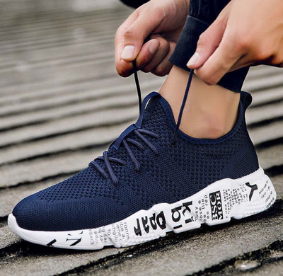 

Mens Running Trainers Gym Sports Shoes Lace Up Flat Comfy Fitness