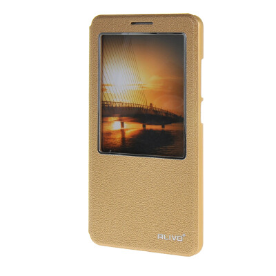 

MOONCASE Huawei Ascend Mate 7 чехол для View Slim Leather Flip Pouch Bracket Back Cover Gold