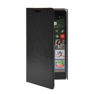 

MOONCASE Slim Leather Side Flip Wallet Card Slot Pouch Stand Shell Back ЧЕХОЛ ДЛЯ Nokia Lumia 830 Black