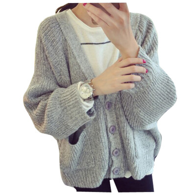 

Women Short Loose Sweater Lady Bat wing Sleeve Mohair Knit Cardigan Casual Coat