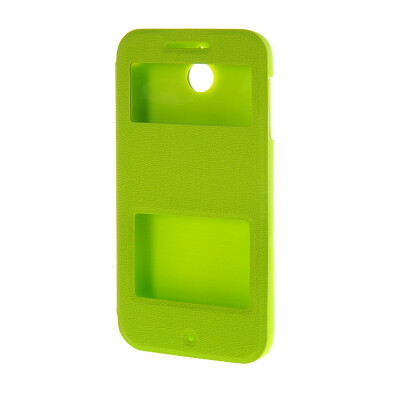 

MOONCASE Side Flip Hard board Slim Leather Bracket Window Case Cover for HTC Desire 510 Green