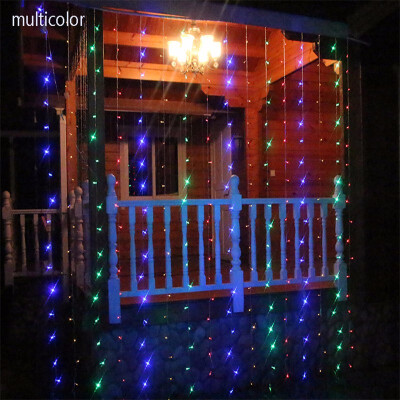 

3m x 3m 220V EU 110V US Plug LED digital water waterproof curtains lights Holiday decoration wedding Christmas light outdoor